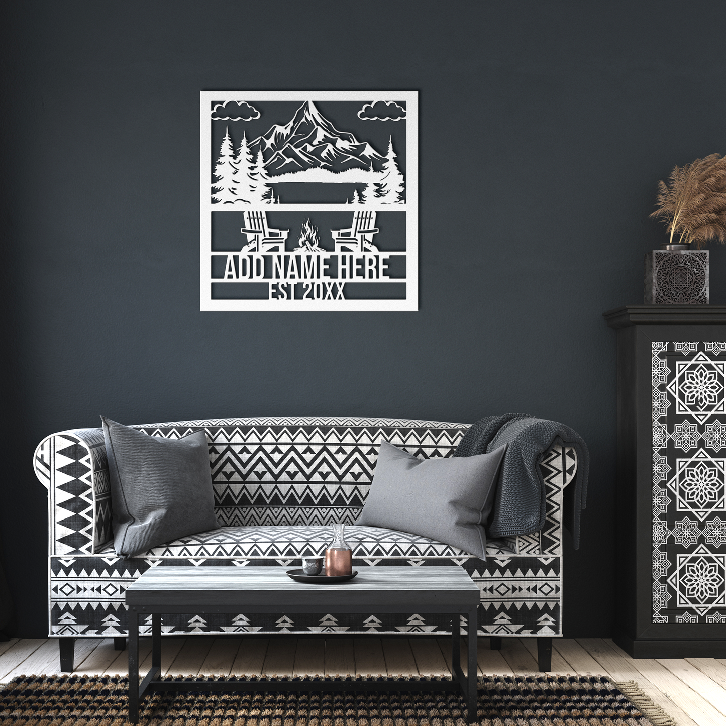 Personalized Mountain View Metal Wall Art Family Name Sign | Customized Sign | Gift For Them | Family | Friends | Couples