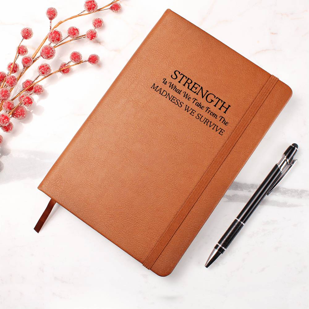 Strength Is What We Take Motivational Leather Journal