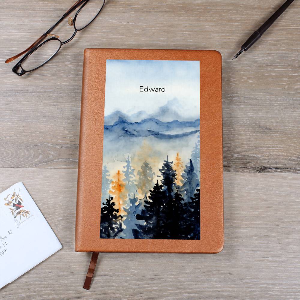 Personalized Scenic Mountain Leather Journal
