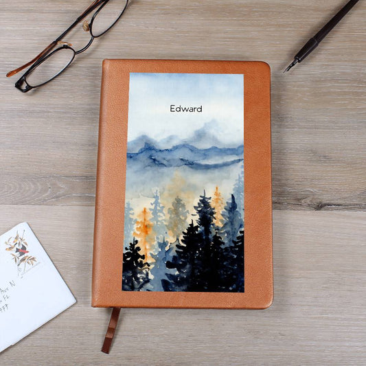 Personalized Scenic Mountain Leather Journal