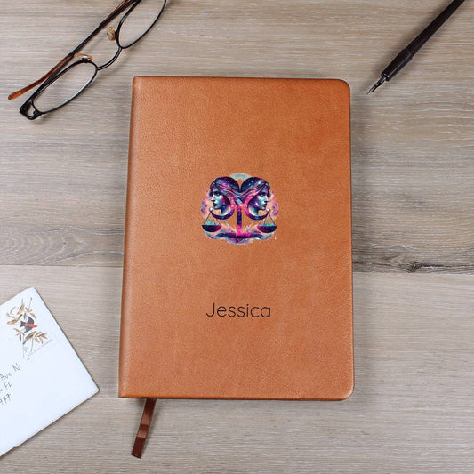 Personalized Libra Balance Inner Peace & Beauty Reflections Leather journal