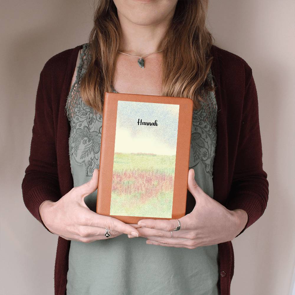 Personalized Grassy Golden Field Writing Leather Journal