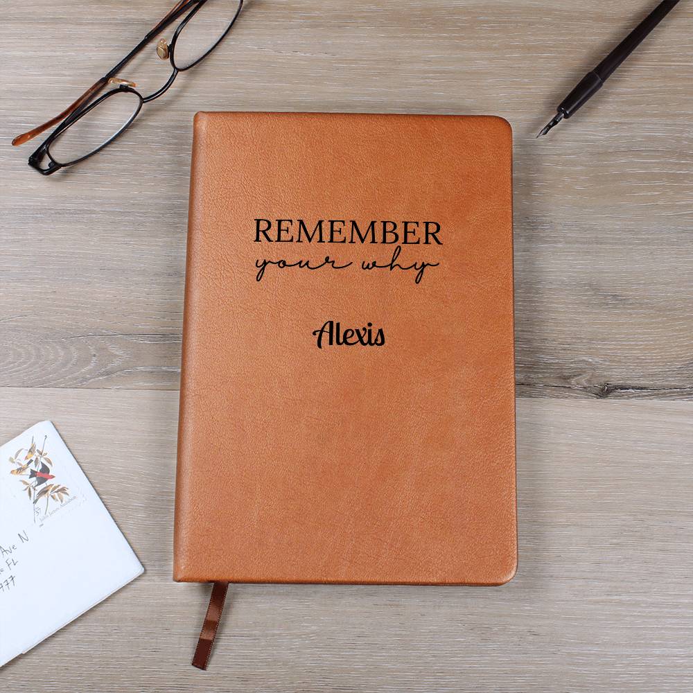 Personalized Remember Your Why Leather Journal
