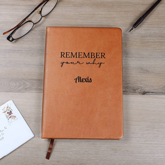 Personalized Remember Your Why Leather Journal