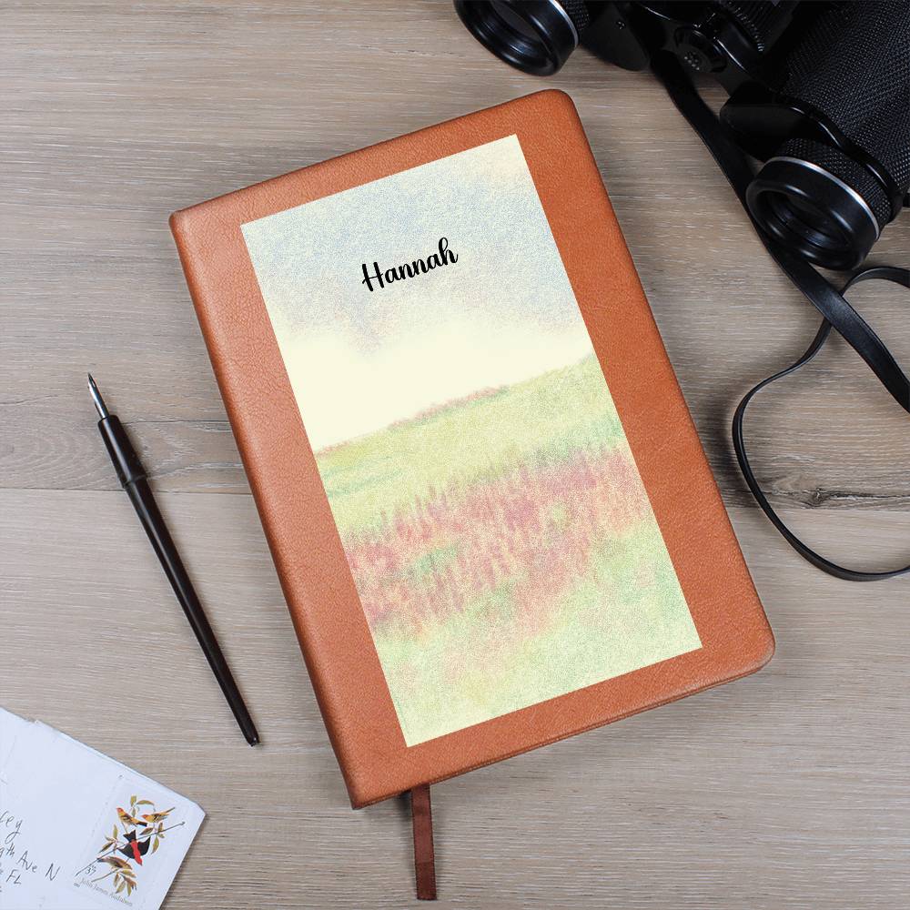 Personalized Grassy Golden Field Writing Leather Journal