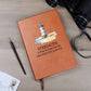 Lighthouse Themed Strength Is What We Take Motivational Leather Journal