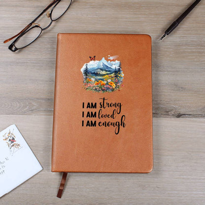 Scenic I AM Strong Affirmations Leather Journal