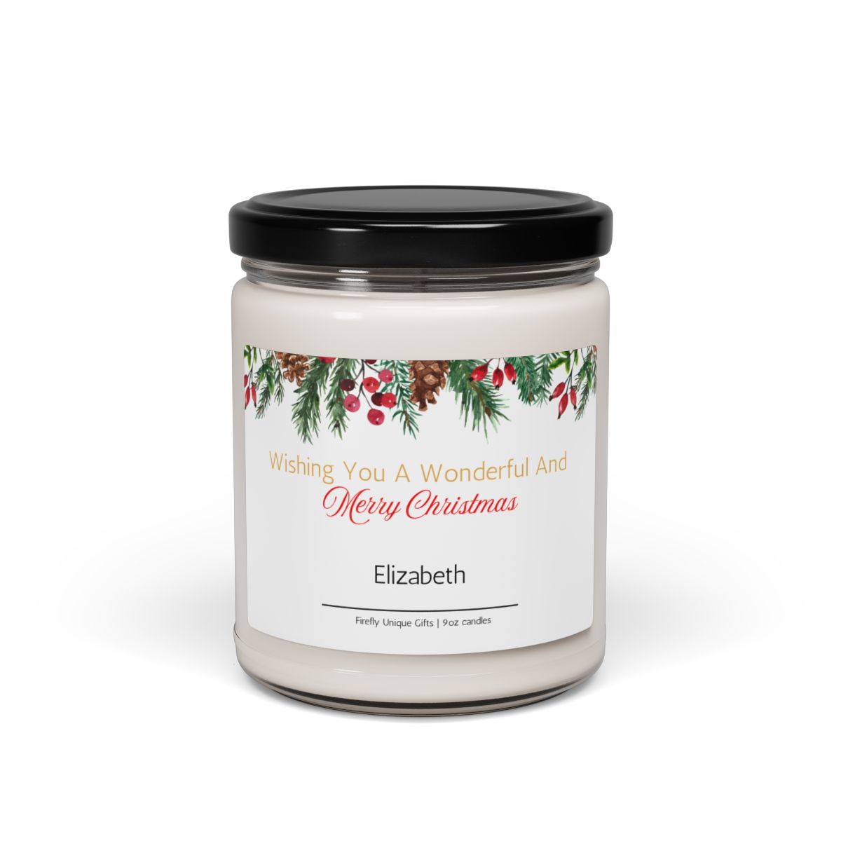 Christmas Holiday Soy Candle | Festive Winter 9oz Scented Candle