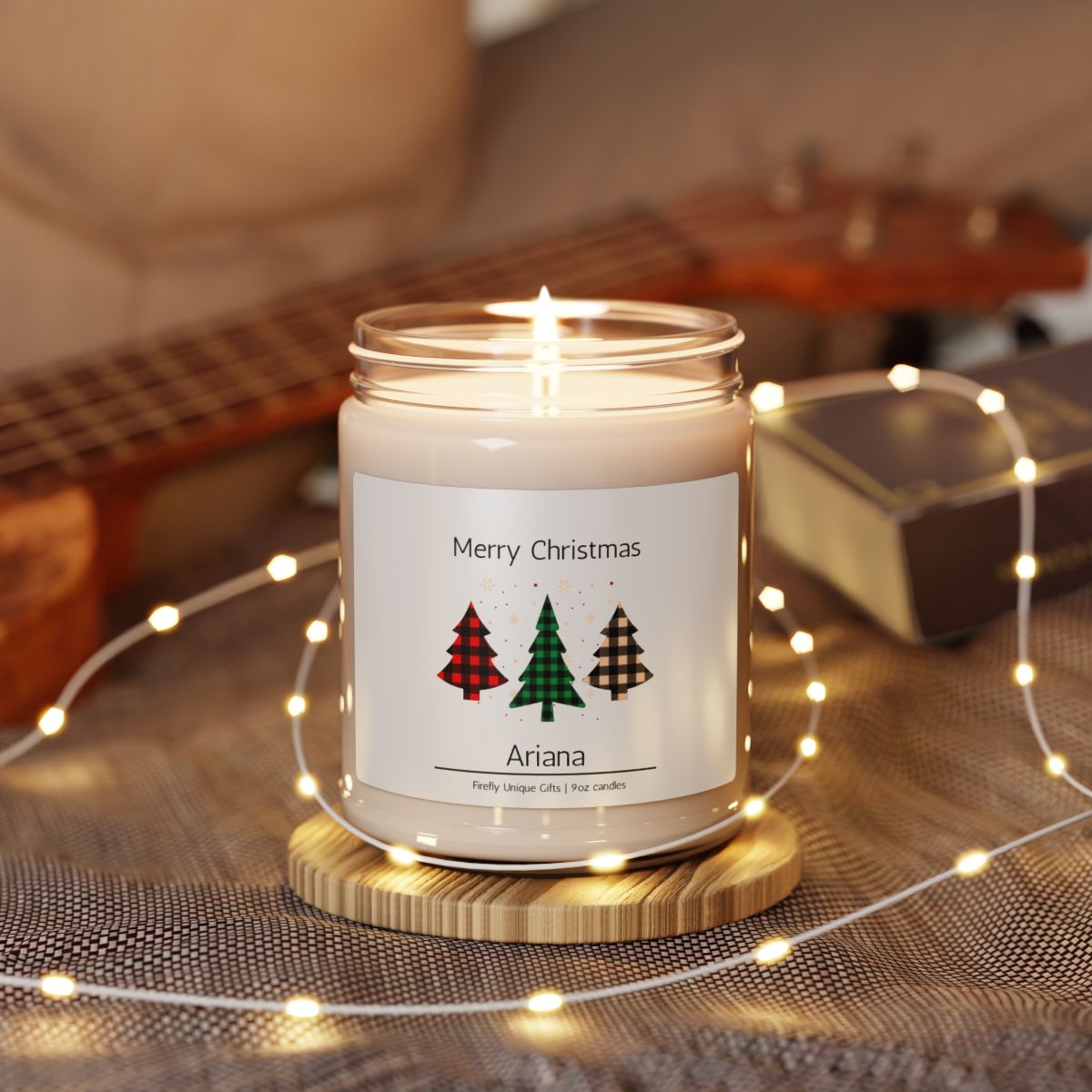Merry Christmas Holiday Soy Candle | Festive 9oz Candle