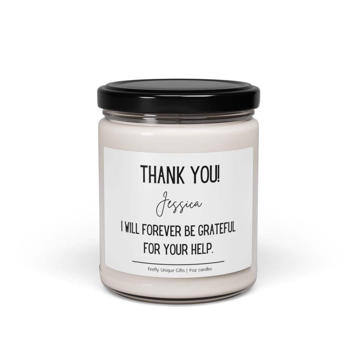 Thank You Message Soy Candle | Appreciation Gift 9oz Candle