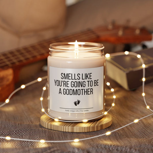 Godmother Birth Announcement Soy Candle | Godparent Reveal Candle