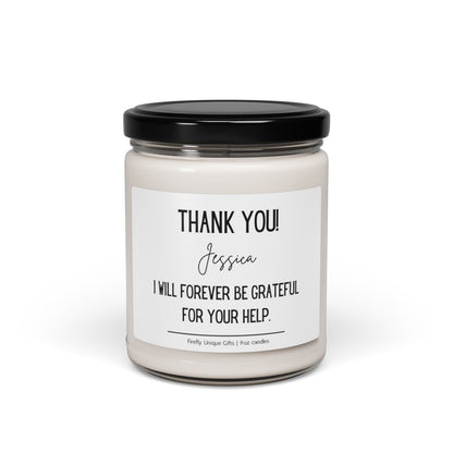 Thank You Message Soy Candle | Appreciation Gift 9oz Candle