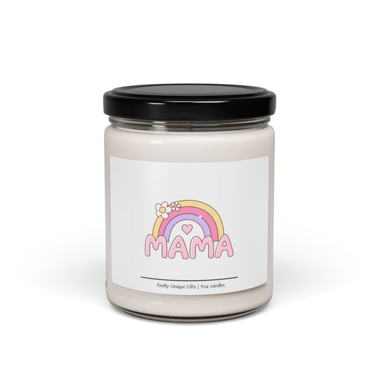 Cute Rainbow Motherβs Day Soy Candle | Mom Gift 9oz Candle