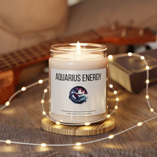 Aquarius Energy Soy Candle | Zodiac Aura 9oz Candle