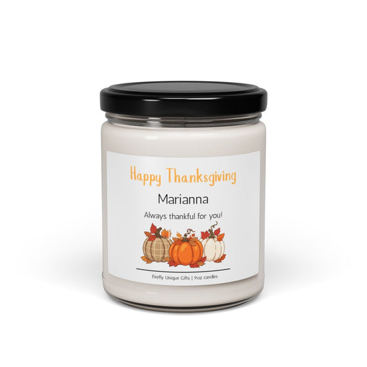 Thanksgiving Thankful Message Soy Candle | Gratitude Fall 9oz Candle