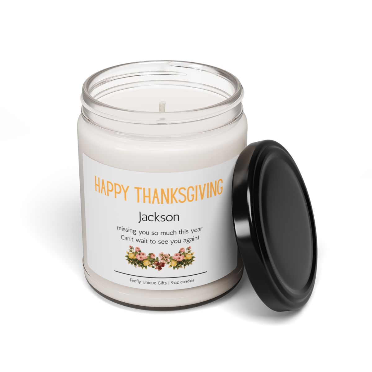 Thankful Message Soy Candle | Gratitude 9oz Scented Candle